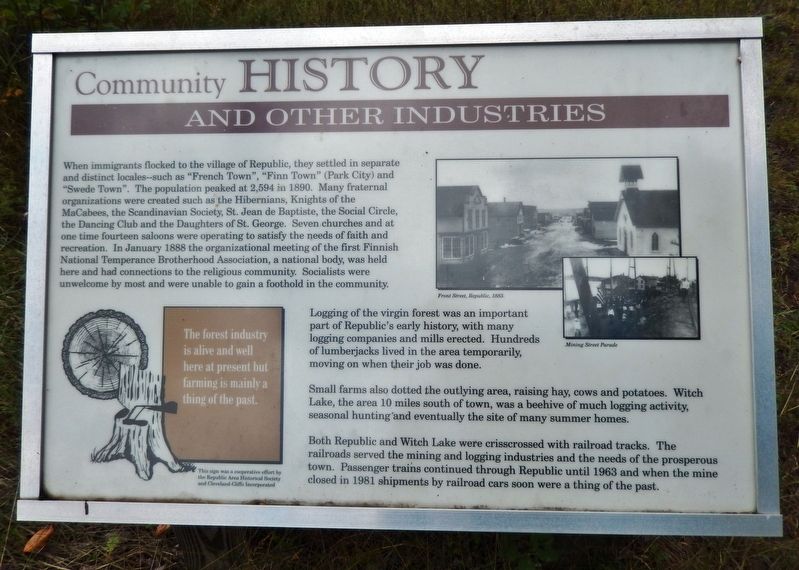 Community History and Other Industries Marker image. Click for full size.