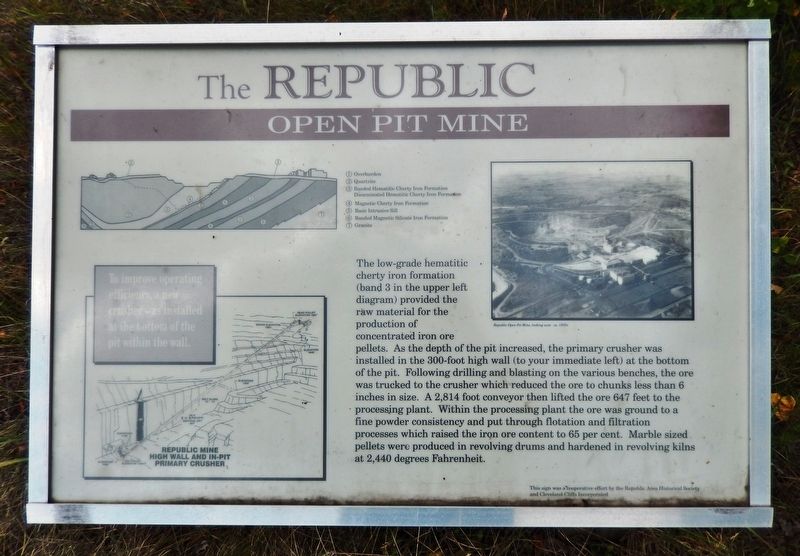 The Republic Open Pit Mine Marker image. Click for full size.