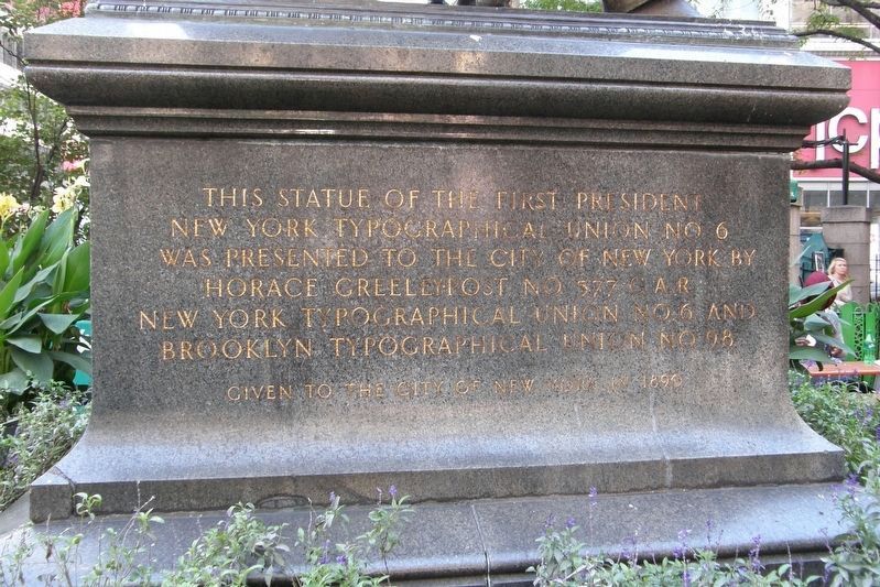 Horace Greeley monument inscription. Click for full size. Horace Greeley monument inscription image. Click for full size.