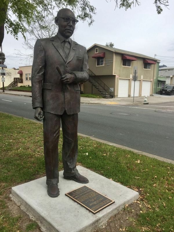 William Byron Rumford Statue (across the street from the marker) image. Click for full size.