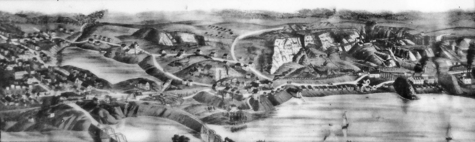 Marker detail: Republic Mine, 1880s Lithograph image. Click for full size.