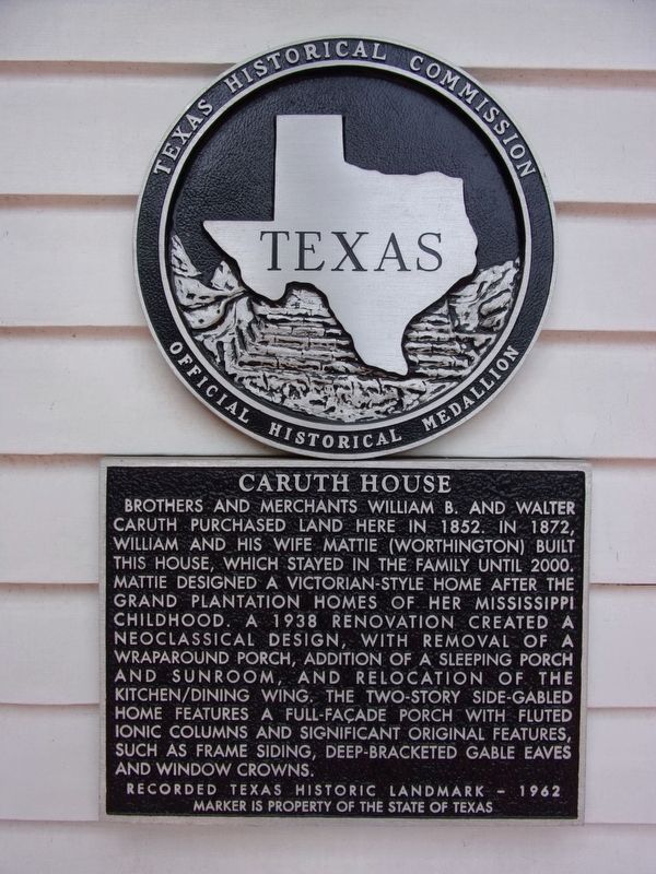 Caruth House Marker. Click for full size. Caruth House Marker image. Click for full size.