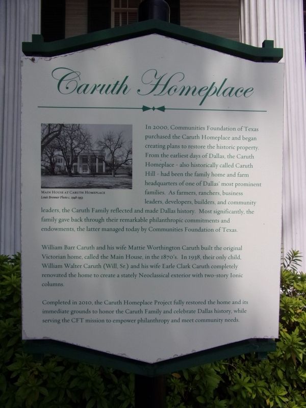 Additional Caruth House sign image. Click for full size.
