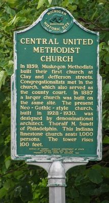 Central United Methodist Church Marker. Click for full size. Central United Methodist Church Marker image. Click for full size.