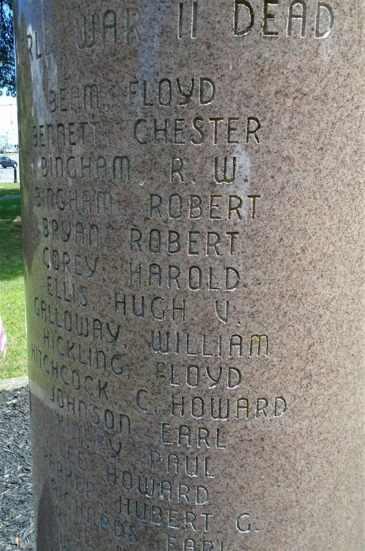 War Memorial WWII Honored Dead. Click for full size. War Memorial WWII Honored Dead image. Click for full size.