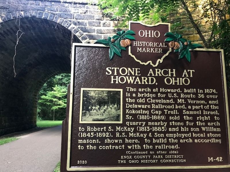 Stone Arch at Howard Ohio Marker, side one image. Click for full size.