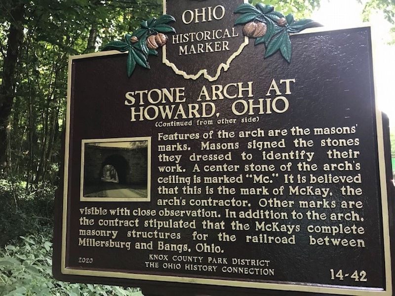 Stone Arch at Howard Ohio Marker, side two image. Click for full size.
