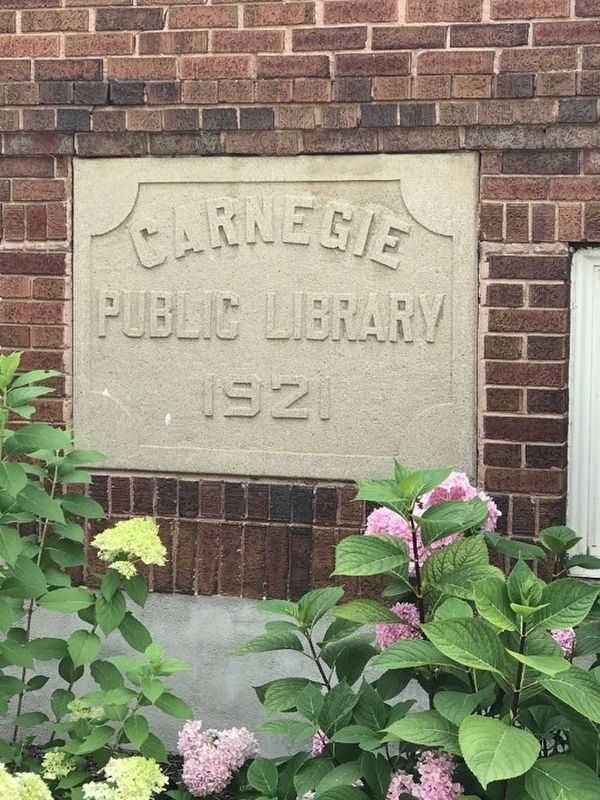 The Marlette District Library Cornerstone image. Click for full size.