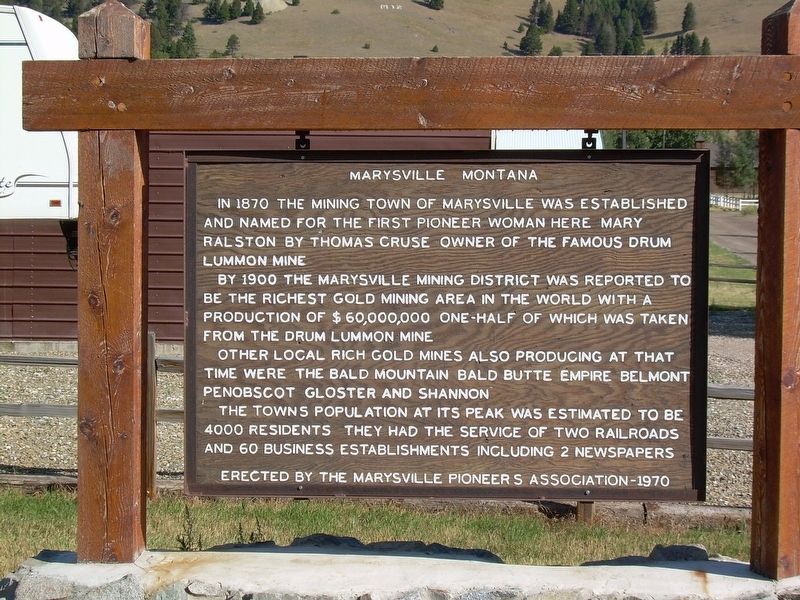 Marysville, Montana Marker. Click for full size. Marysville, Montana Marker image. Click for full size.