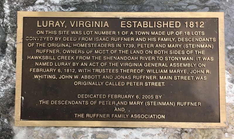 Luray Virginia Established 1812 Marker image. Click for full size.