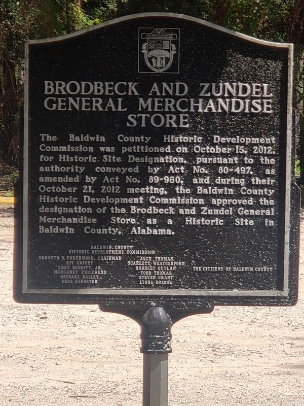 Brodbeck and Zundel General Merchandise Store Marker image. Click for full size.