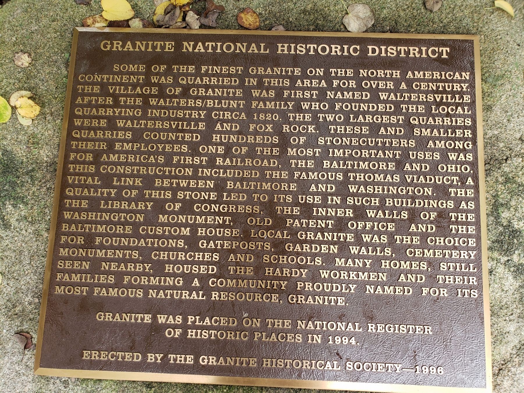 Granite National Historic District Marker image. Click for full size.