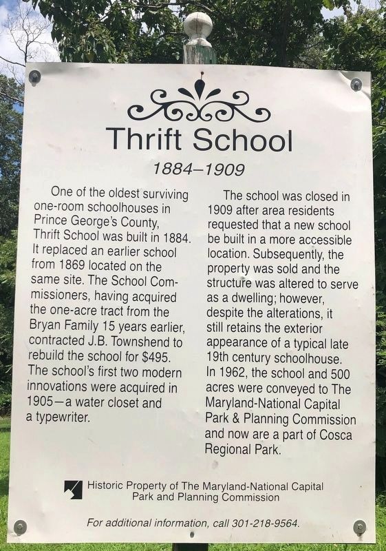 Thrift School Marker image. Click for full size.