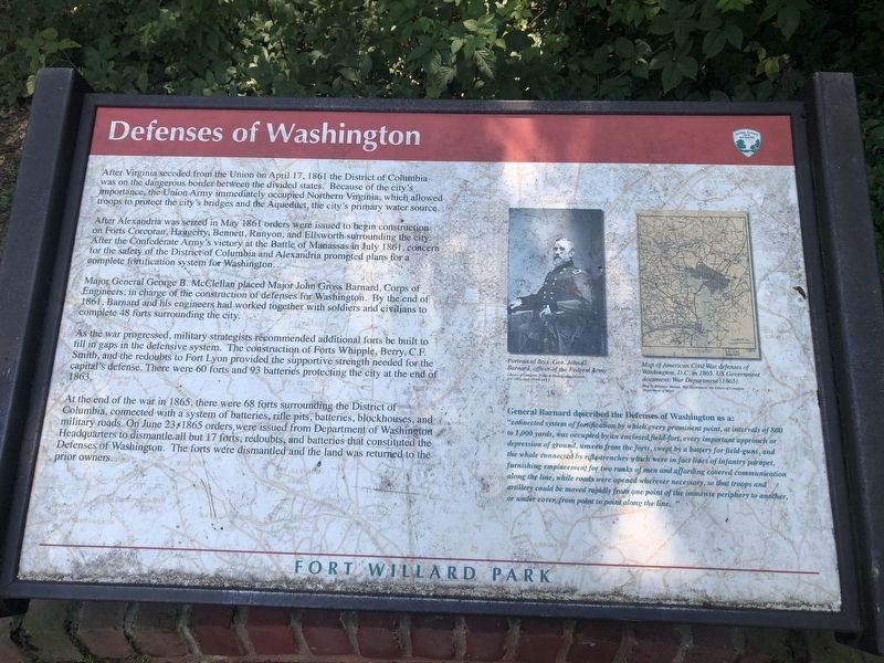Defenses of Washington Marker image. Click for full size.