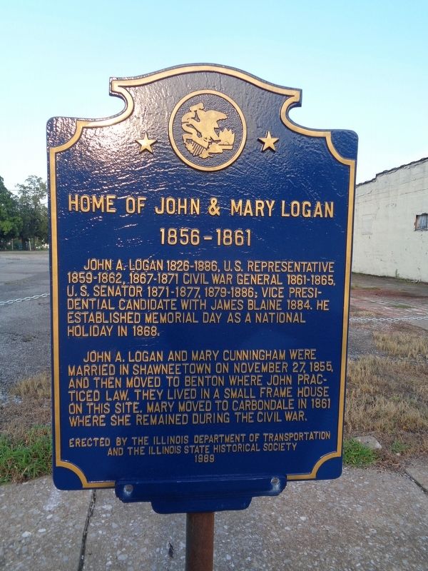 Home of John & Mary Logan 1856-1861 Marker image. Click for full size.