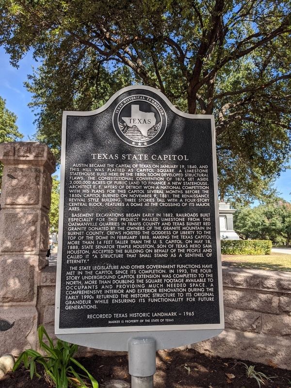 Texas State Capitol Marker image. Click for full size.
