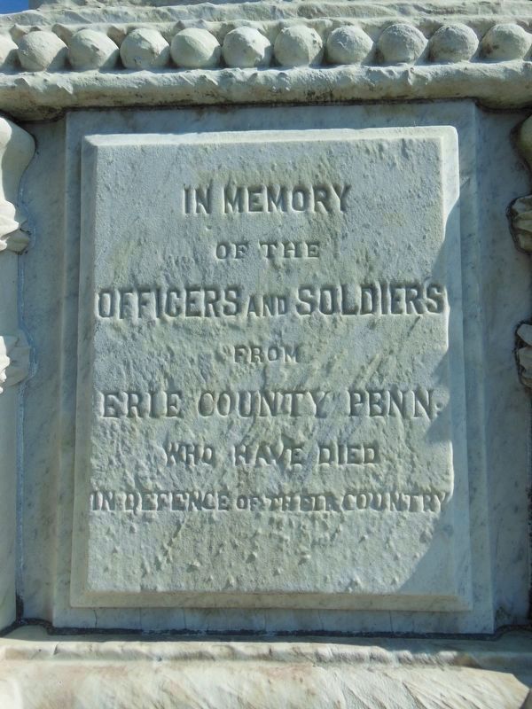 Erie County Soldiers' Monument<br>(<i>north side inscription</i>) image. Click for full size.