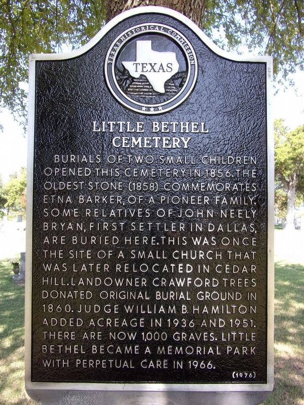 Little Bethel Cemetery Marker image. Click for full size.