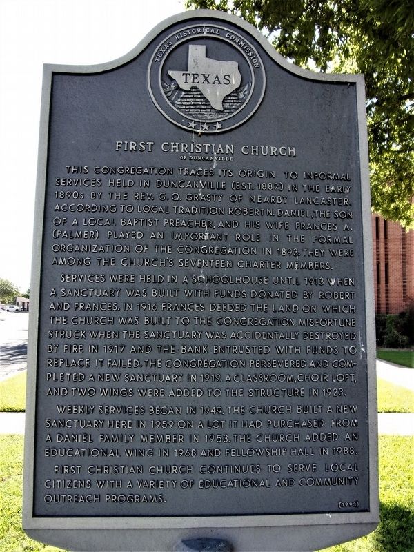 First Christian Church of Duncanville Marker. Click for full size. First Christian Church of Duncanville Marker image. Click for full size.