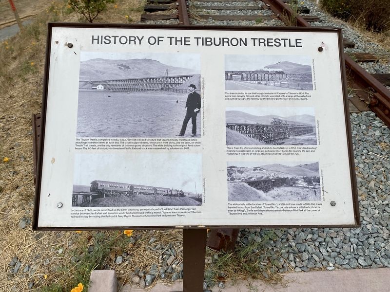 History of the Tiburon Trestle Marker image. Click for full size.