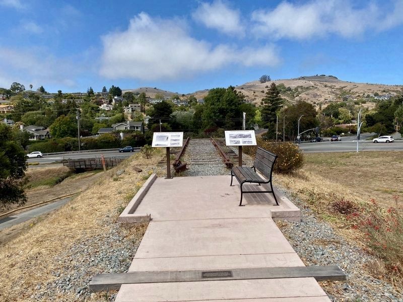 History of the Tiburon Trestle Marker - wide view image. Click for full size.