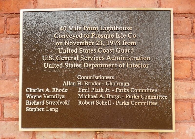 40 Mile Point Lighthouse Marker image. Click for full size.