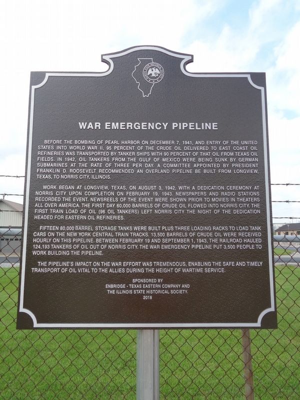 War Emergency Pipeline Marker image. Click for full size.