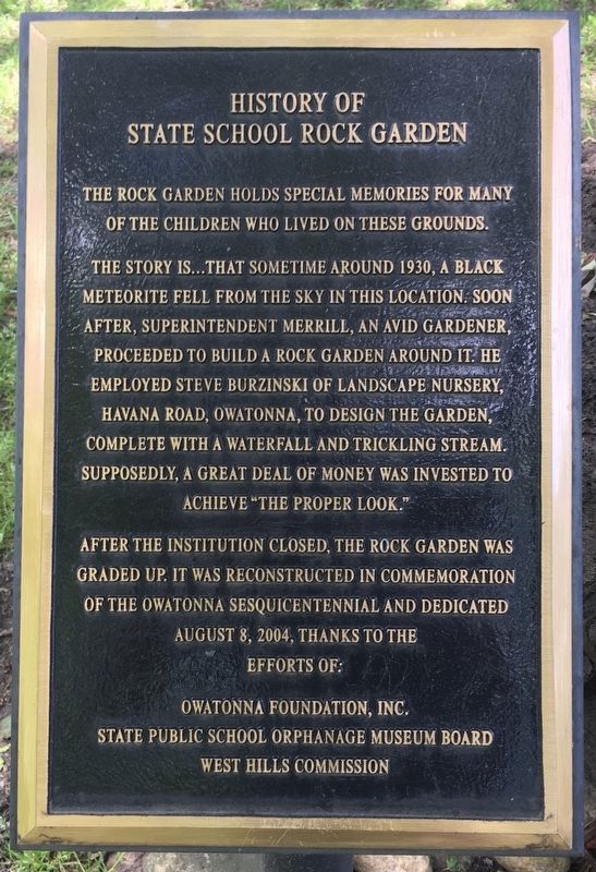 History of State School Rock Garden Marker image. Click for full size.