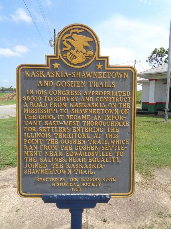 Kaskaskia-Shawneetown and Goshen Trails Marker image. Click for full size.