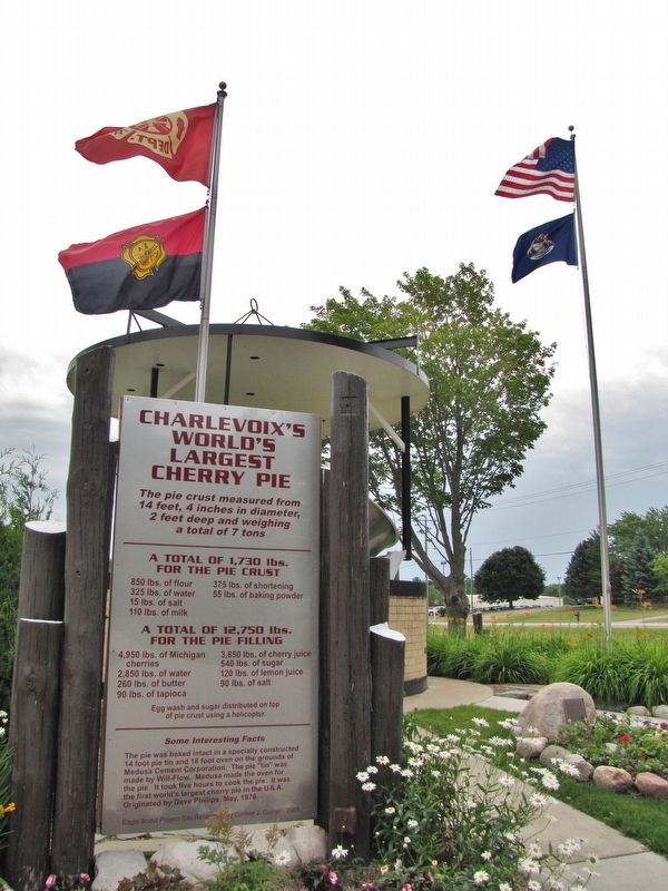 Charlevoix's World's Largest Cherry Pie Marker. Click for full size. Charlevoix's World's Largest Cherry Pie Marker image. Click for full size.