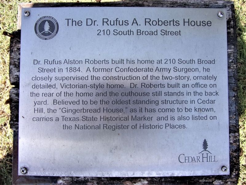 Additional Dr. R. A. Roberts House Marker image. Click for full size.