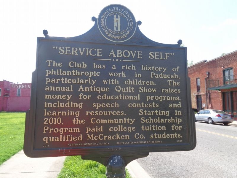 Rotary Club of Paducah / "Service Above Self" Marker image. Click for full size.