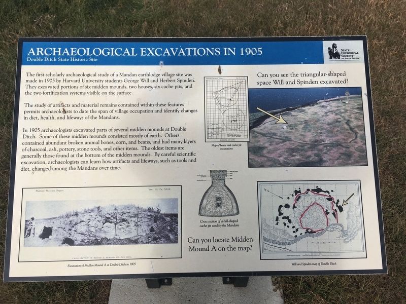 Archaeological Excavations in 1905 Marker image. Click for full size.