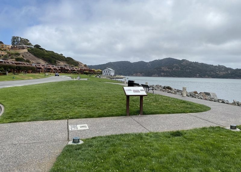 Tiburon Was a Railroad Town Marker - wide view image. Click for full size.