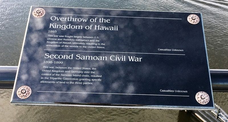 Overflow of the Kingdom of Hawaii/Second Samoan Civil War Marker image. Click for full size.
