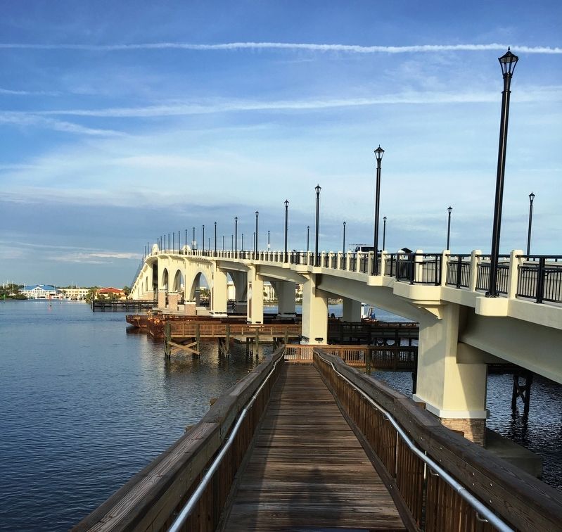 Tom Staed Veterans Memorial Bridge looking west image. Click for full size.