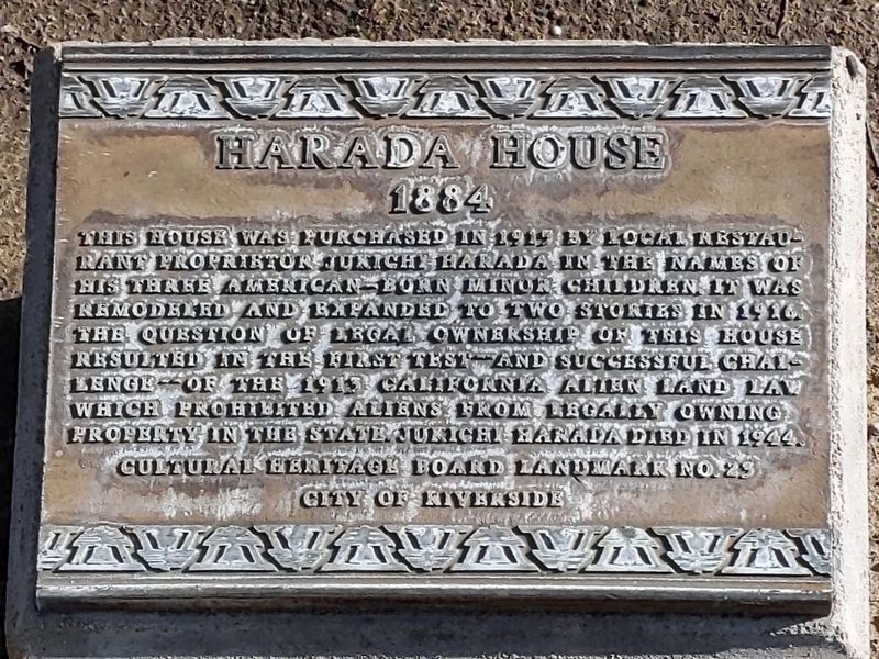 Harada House Marker image. Click for full size.