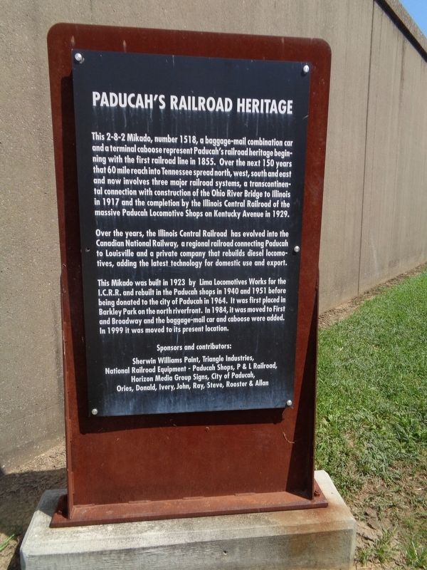 Paducah's Railroad Heritage Marker image. Click for full size.