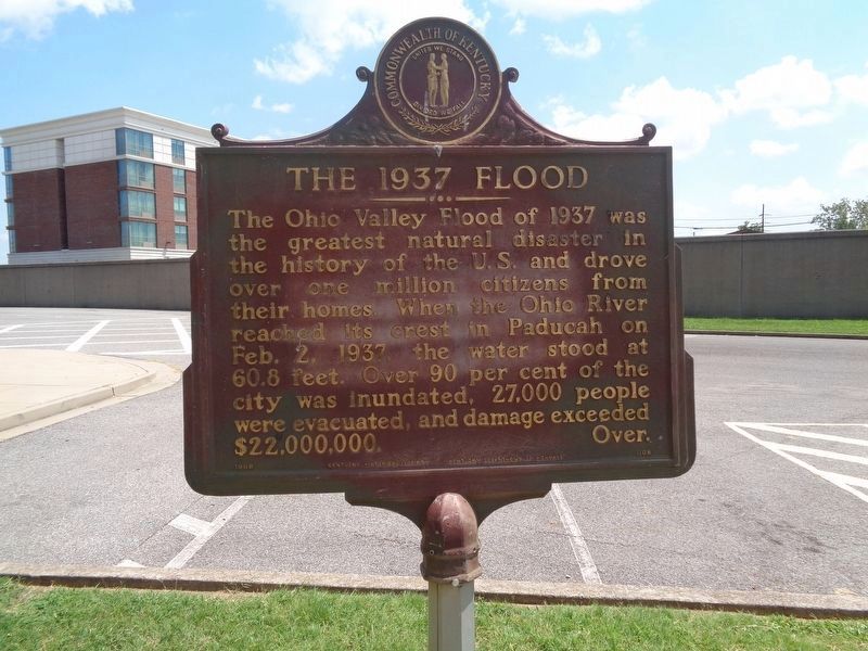 The Flood Wall / The 1937 Flood Marker Reverse image. Click for full size.