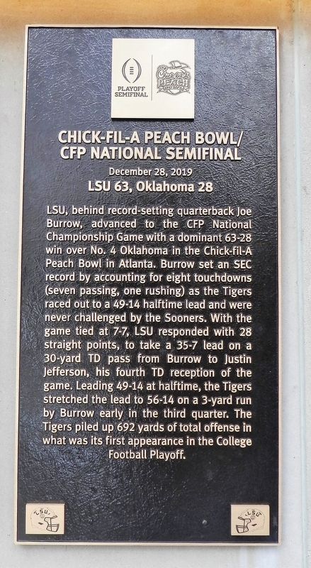 Chick-Fil-A Peach Bowl/CFP National Semifinal Marker. Click for full size. Chick-Fil-A Peach Bowl/CFP National Semifinal Marker image. Click for full size.
