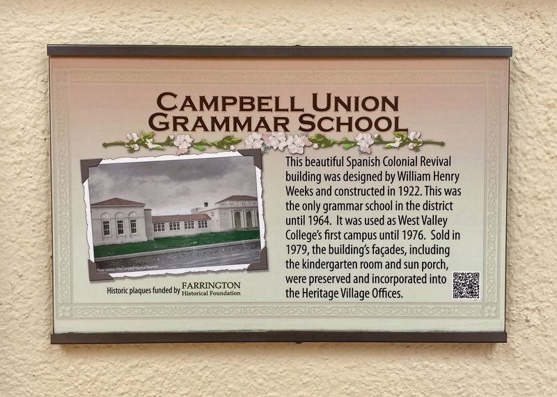 Campbell Union Grammar School Marker image. Click for full size.