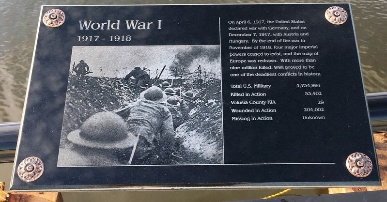 World War I Marker. Click for full size. World War I Marker image. Click for full size.