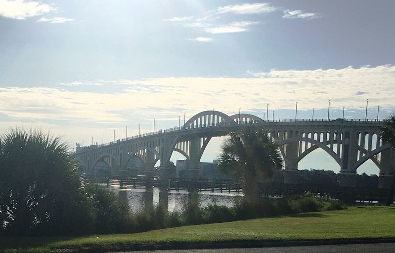 Tom Staed Veterans Memorial Bridge facing east. Click for full size. Tom Staed Veterans Memorial Bridge facing east image. Click for full size.