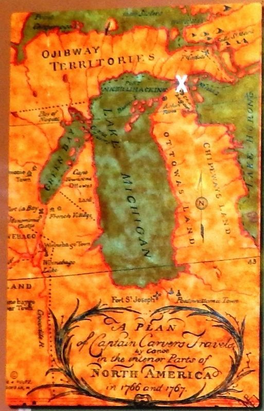 Marker detail: Michigan in 1776 image. Click for full size.