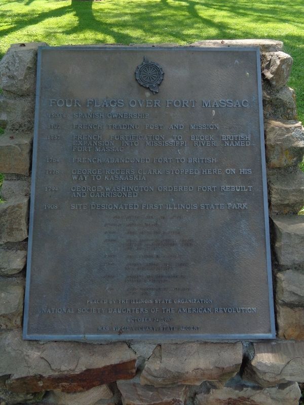 Four Flags Over Fort Massac Marker. Click for full size. Four Flags Over Fort Massac Marker image. Click for full size.