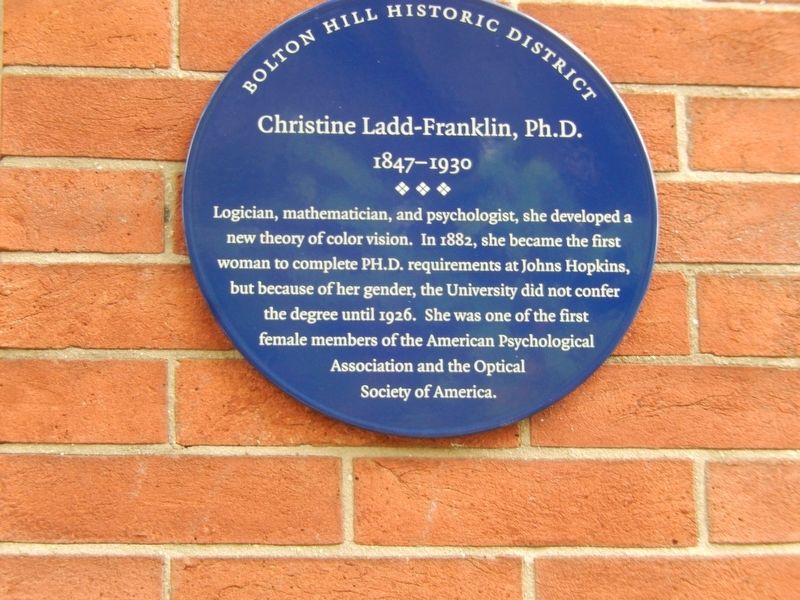 Christine Ladd-Franklin, Ph.D. Marker image. Click for full size.