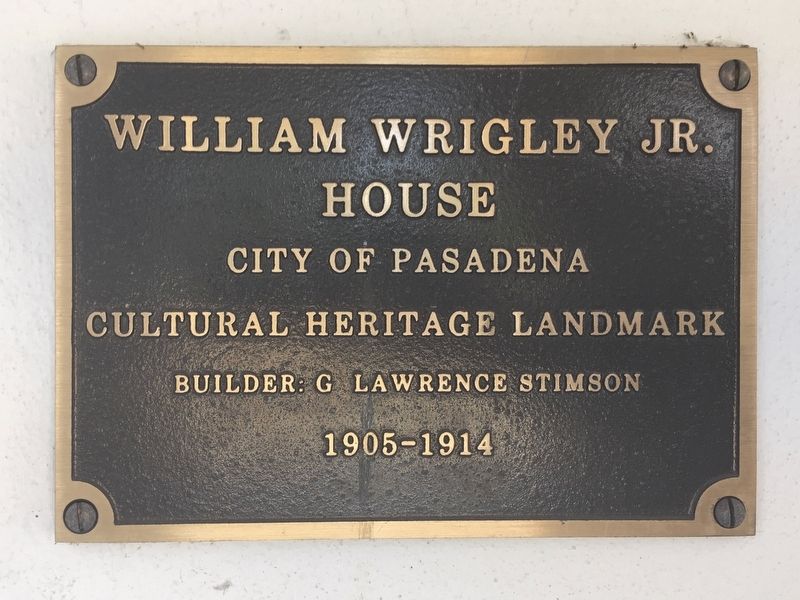 Wrigley Mansion Marker image. Click for full size.