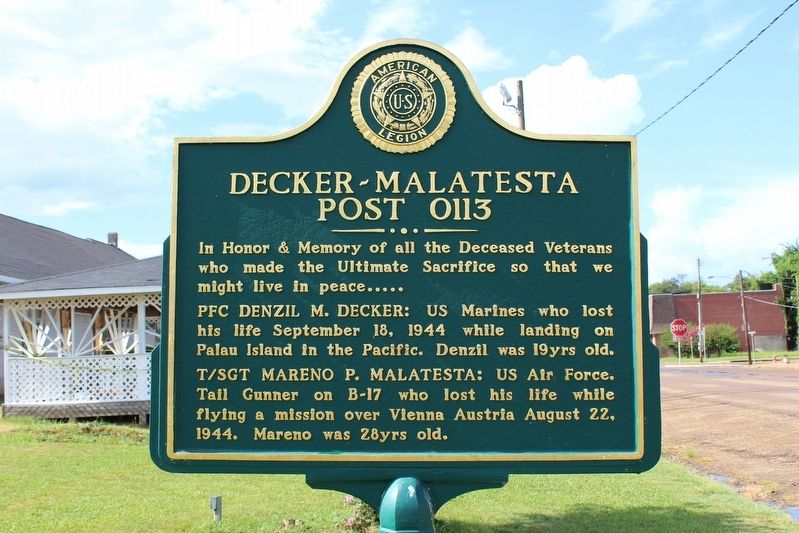 Decker ~ Malatesta Post O113 Marker image. Click for full size.