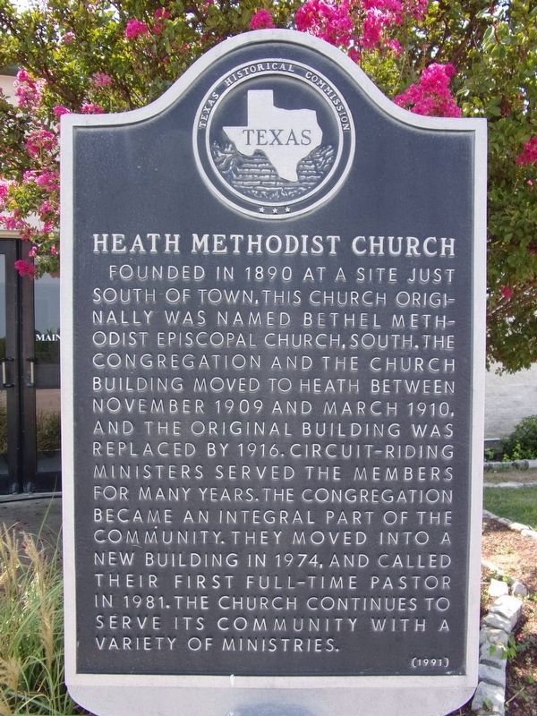 Heath Methodist Church Marker image. Click for full size.