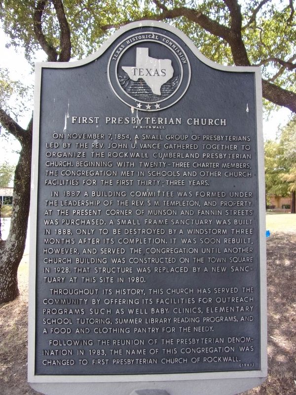First Presbyterian Church of Rockwall Marker image. Click for full size.